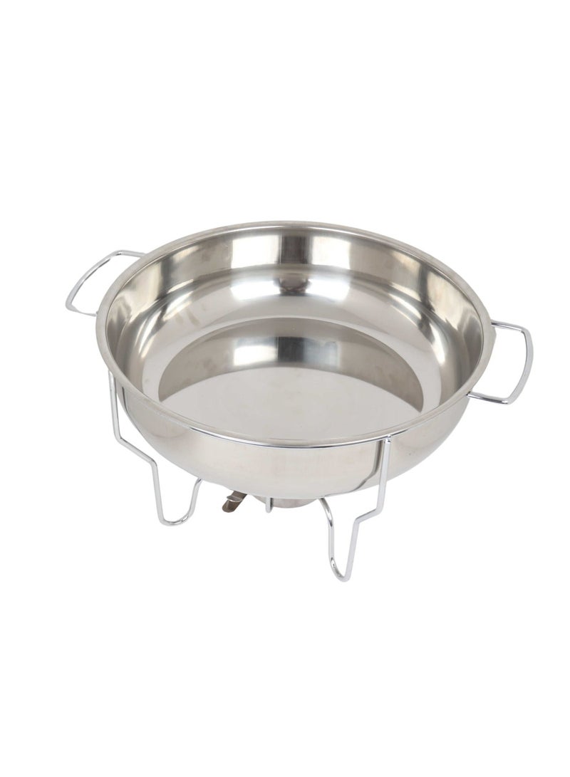 HOMEVEO Stainless steel buffet warmer with glass lid, 3.5L water bowl with inner serving divider - Image 4